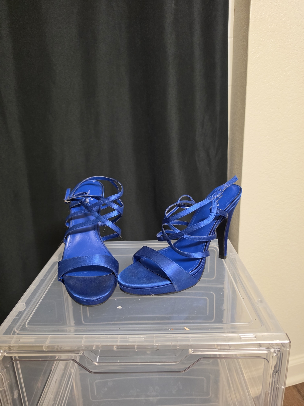 Royal Blue Strappy Stiletto Heels for Women